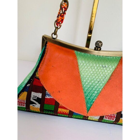 Mary Frances Shoulder Bag Boho Festival Beaded Embroidered Vibrant Small Stunner - Picture 8 of 15